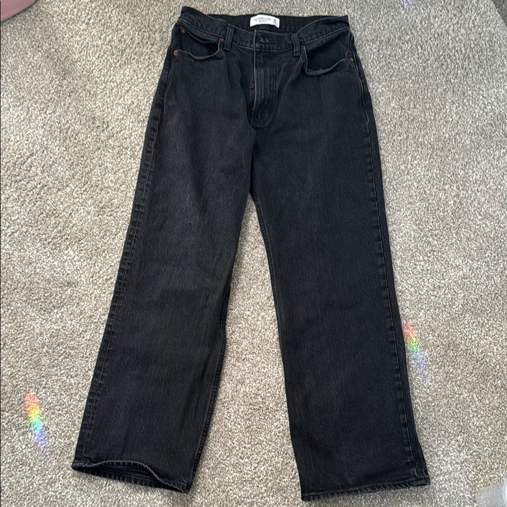 Abercrombie 90’s High Rise Relaxed Black Denim Jeans